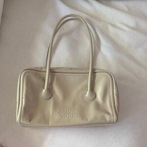 MARGESHERWOOD SOFT BOSTON LIGHT BEIGE CRINKLE SHOULDER BAG RARE COLOR